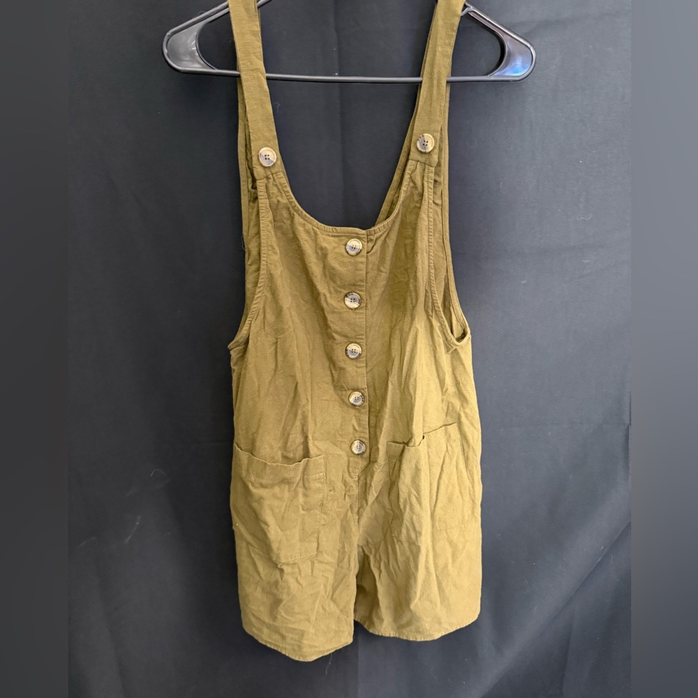 URBAN Romantics Khaki Button-Up Jumpsuit